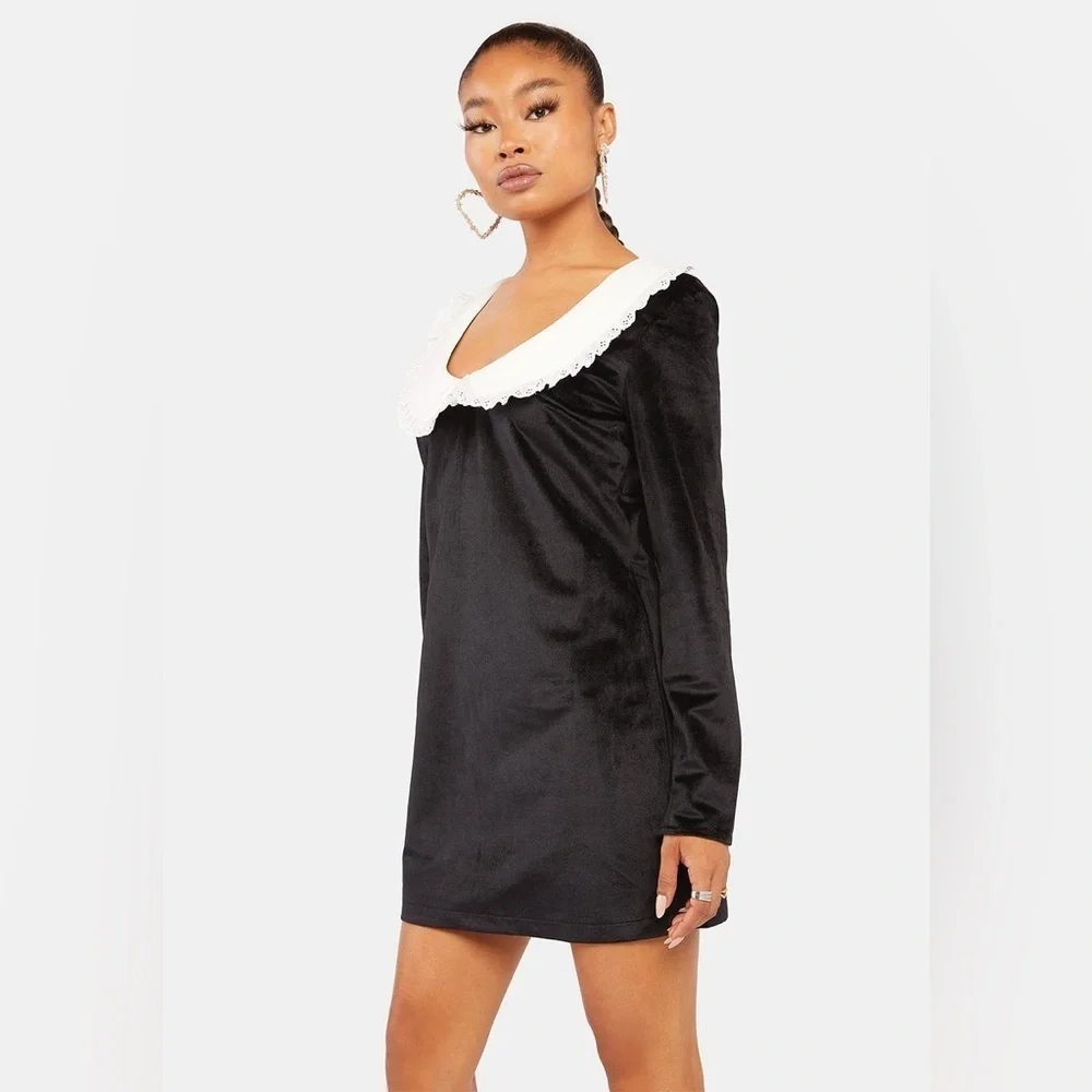 NEW Sister Jane Aquarius Scoop Neck Mini Dress Size Small Color Black White